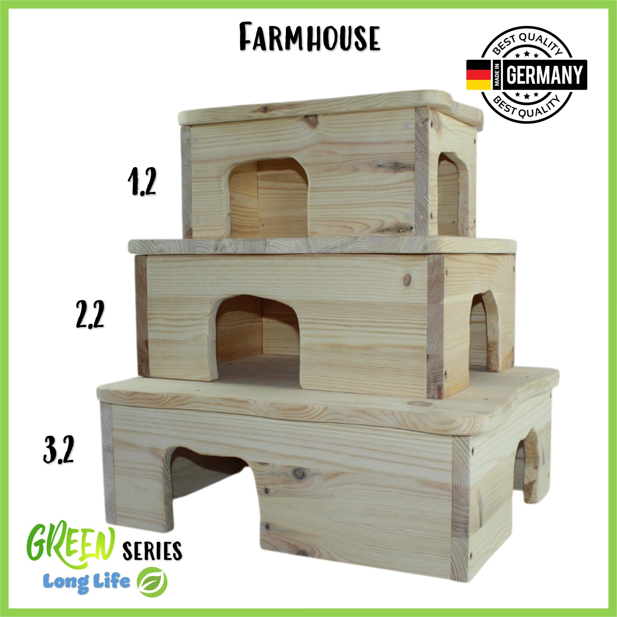 🏢Farmhouse 3.2 – Spacious corner house for your guinea pigs