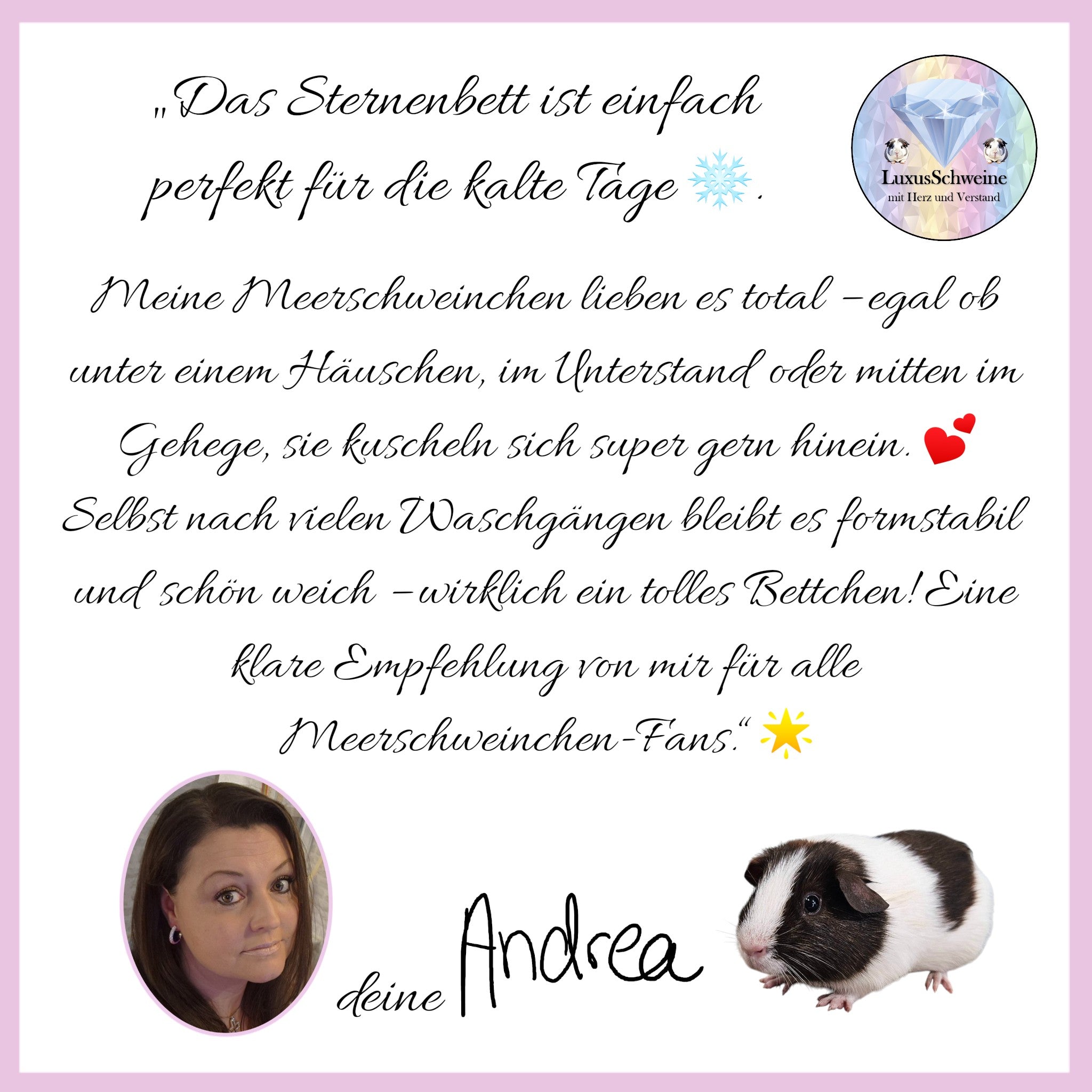 💗 Cuddle bed stars pink – soft & cozy for guinea pigs