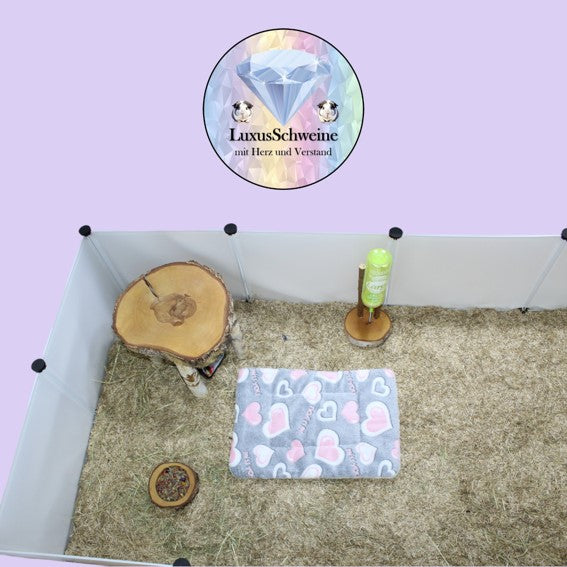 Cuddle bed - Hearts - Grey/Pink