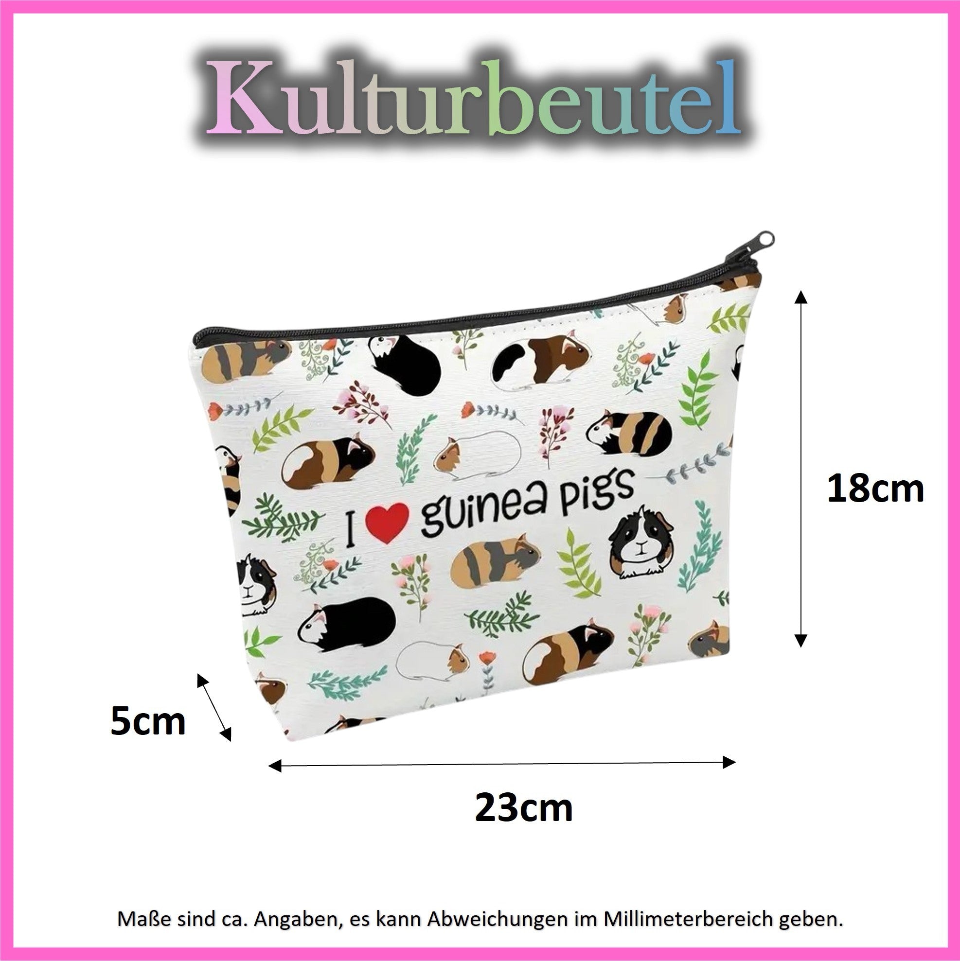🐹🧴 Toiletry bag “I Love Guinea Pigs” – Guinea pig love to go