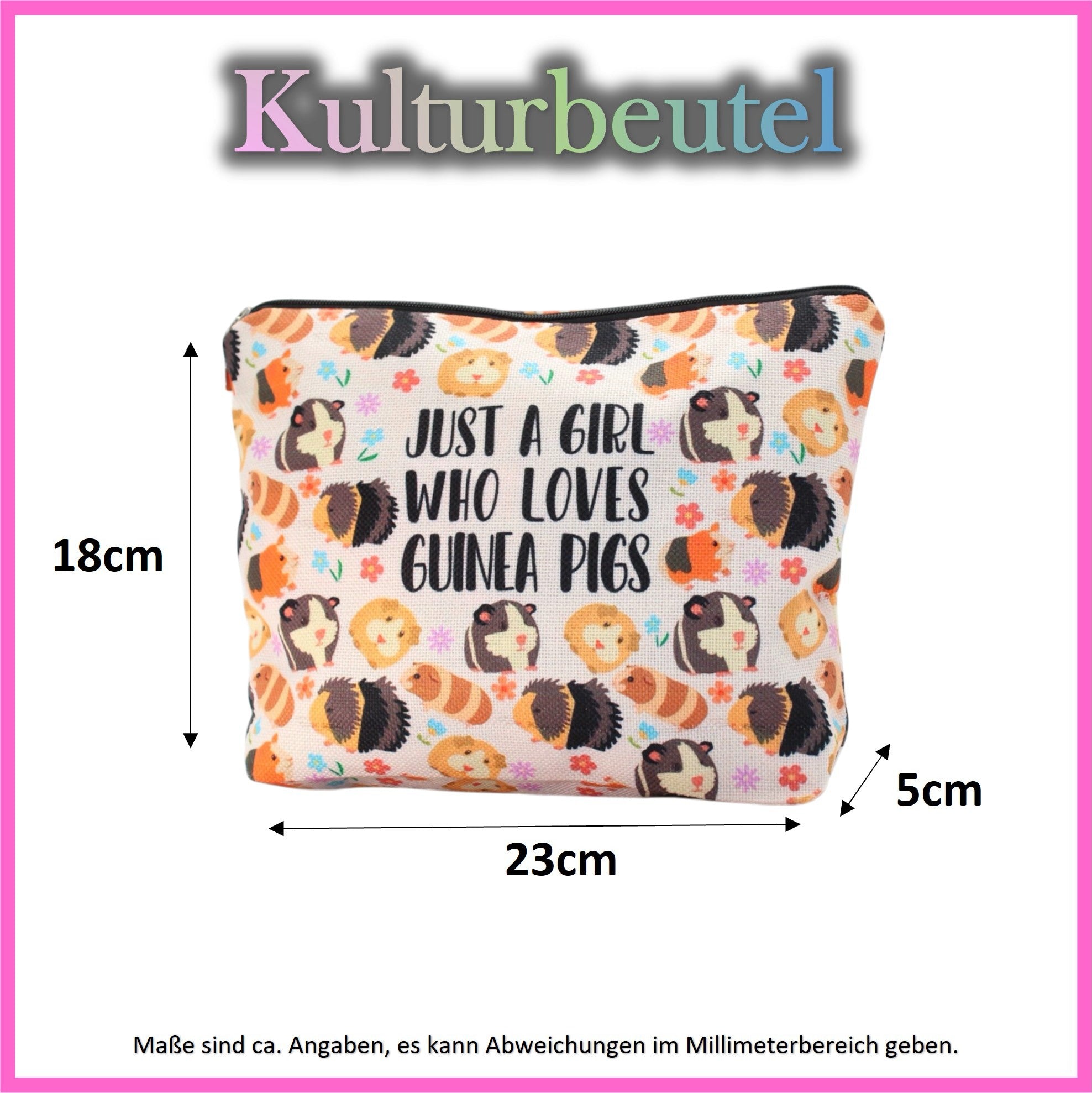 🐹👜 Toiletry bag “Just a Girl Who Loves Guinea Pigs” – For all guinea pig fans