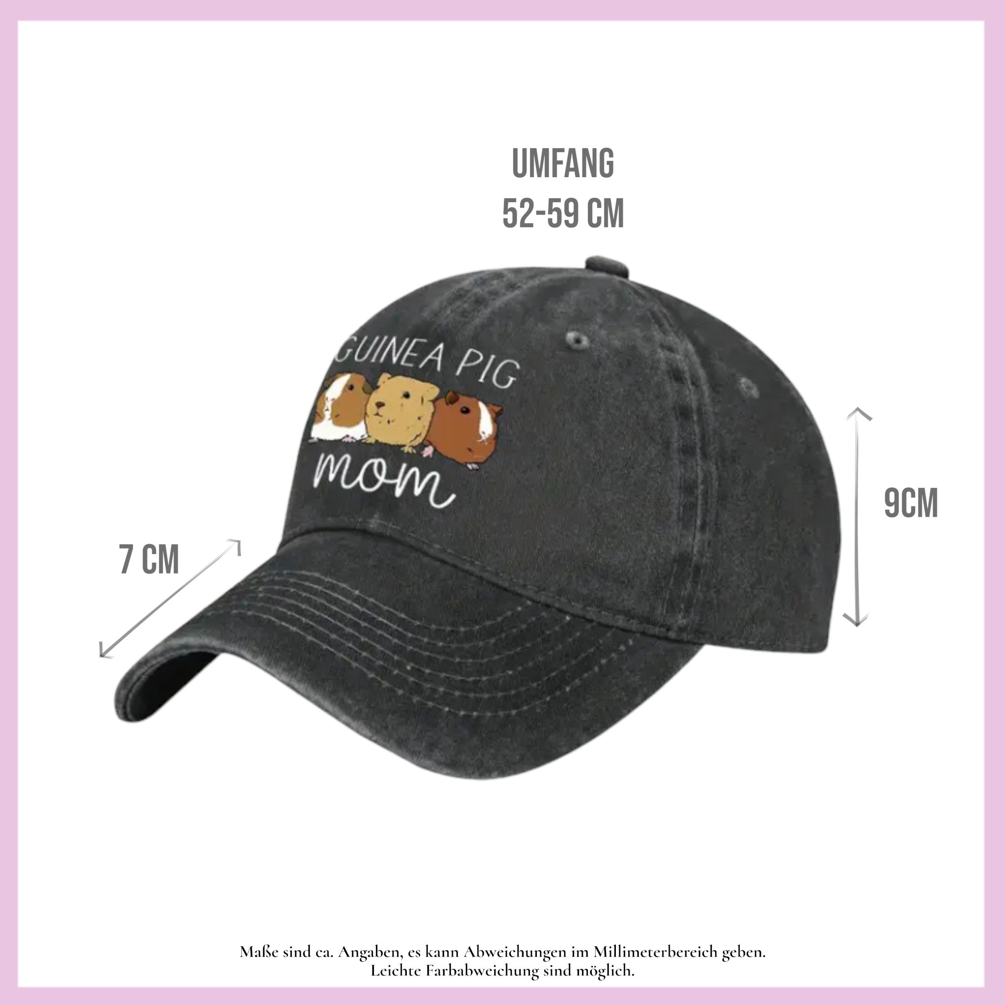 🧢 Basecap „Retro Vibes“ – Nostalgischer Look trifft Meerschweinchen-Liebe