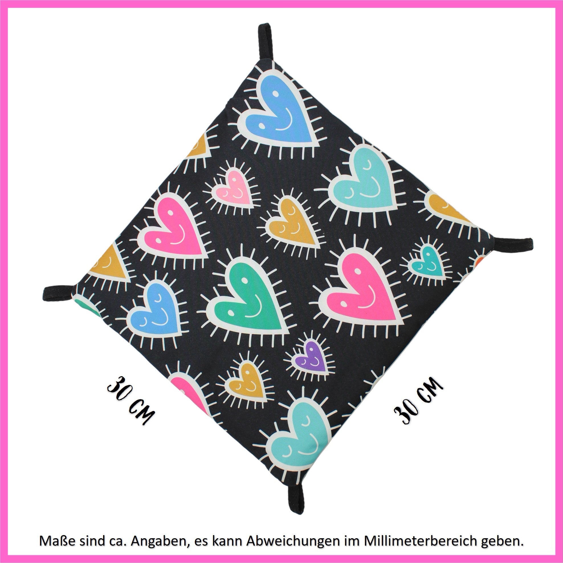 🖤 Hammock “Hearts Black” – Colorful hearts on elegant black