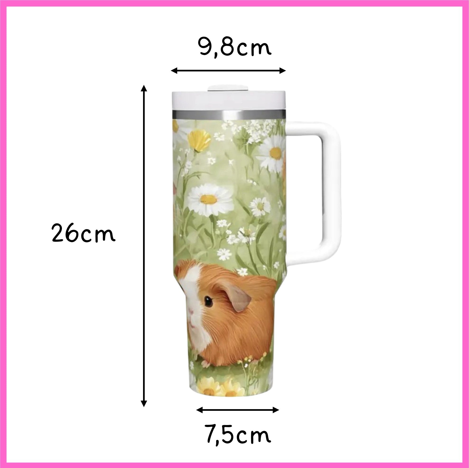 🌸 Trendy drinking bottle guinea pig flower meadow