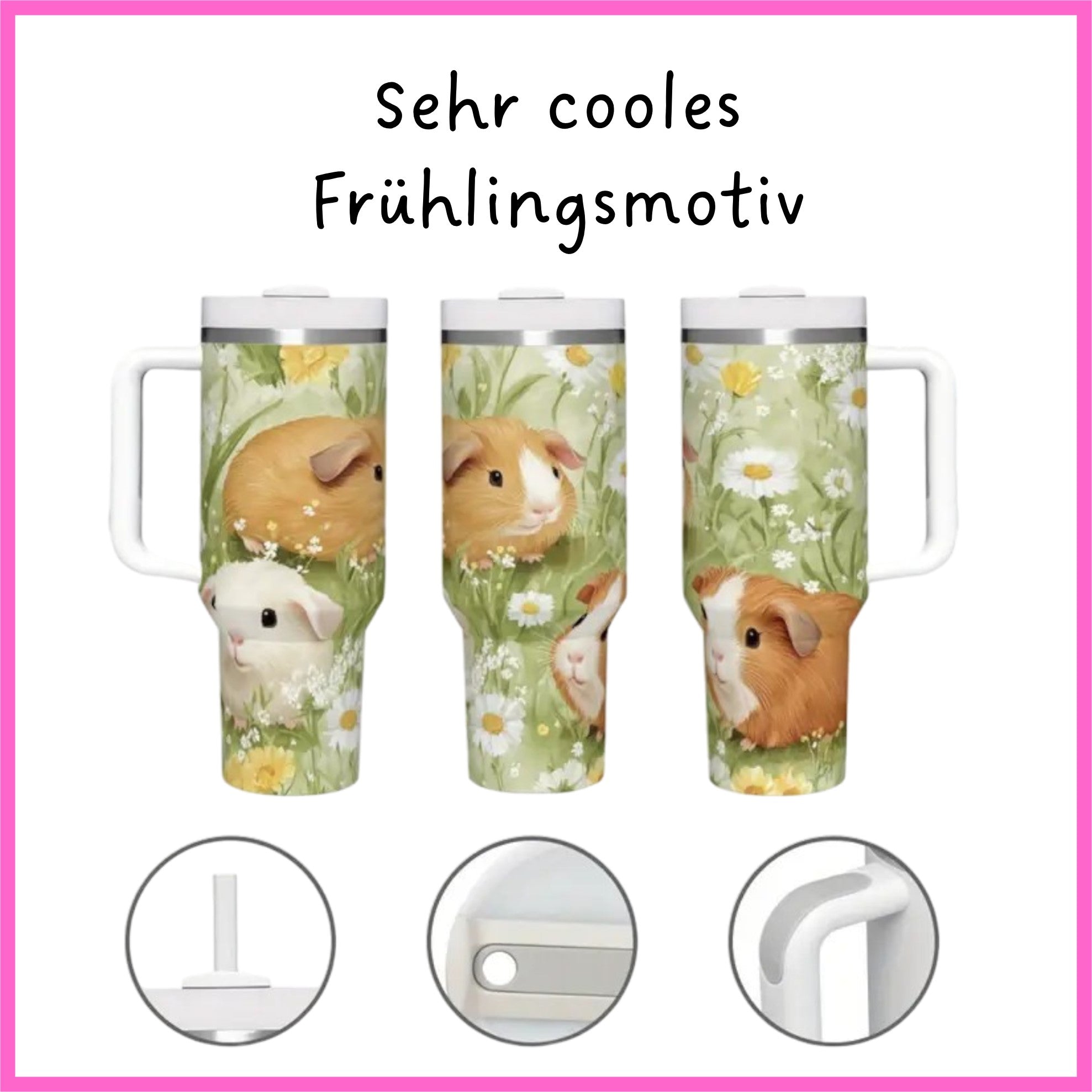 🌸 Trendy drinking bottle guinea pig flower meadow