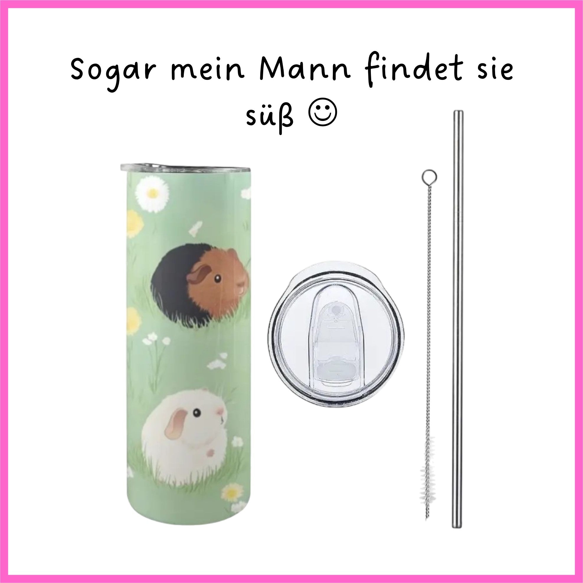 🌼 Drinking bottle “Meadow Magic with Guinea Pigs”