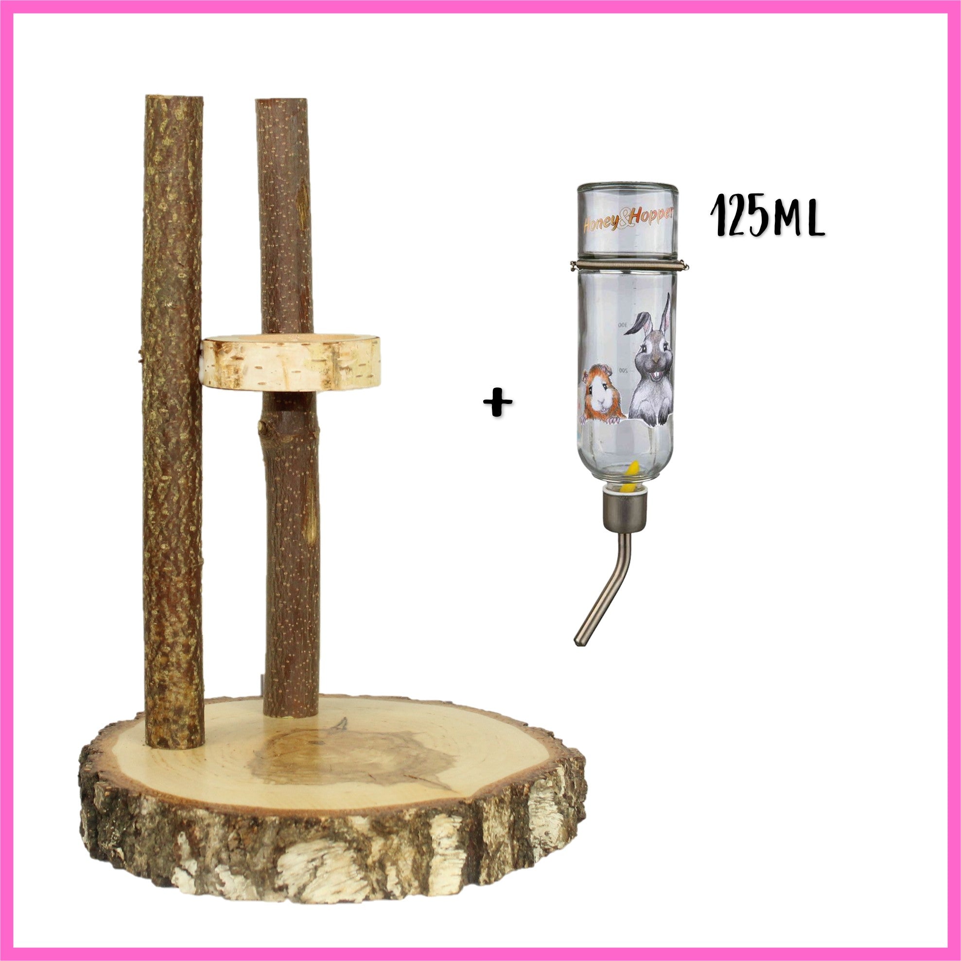 💦 Trinkstation für Meerschweinchen + Glasflasche