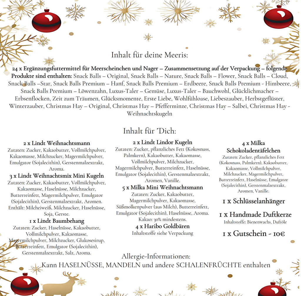 🎁 Weihnachtskalender für Dich & Deine Meerschweinchen – 24 Tage voller Freude 🎅