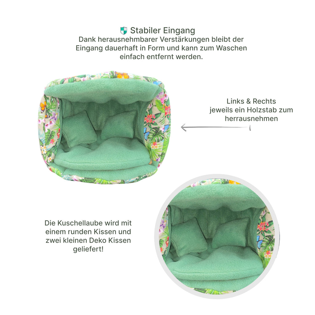 🌿 Kuschellaube Jungle Grün – Gemütlicher Rückzugsort für Meerschweinchen