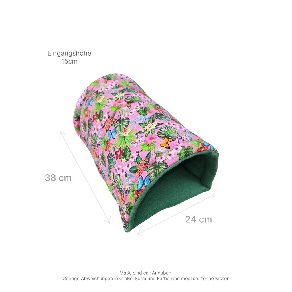 🌸 Kuscheltunnel Jungle Rosa – Exklusiver Rückzugsort für Meerschweinchen