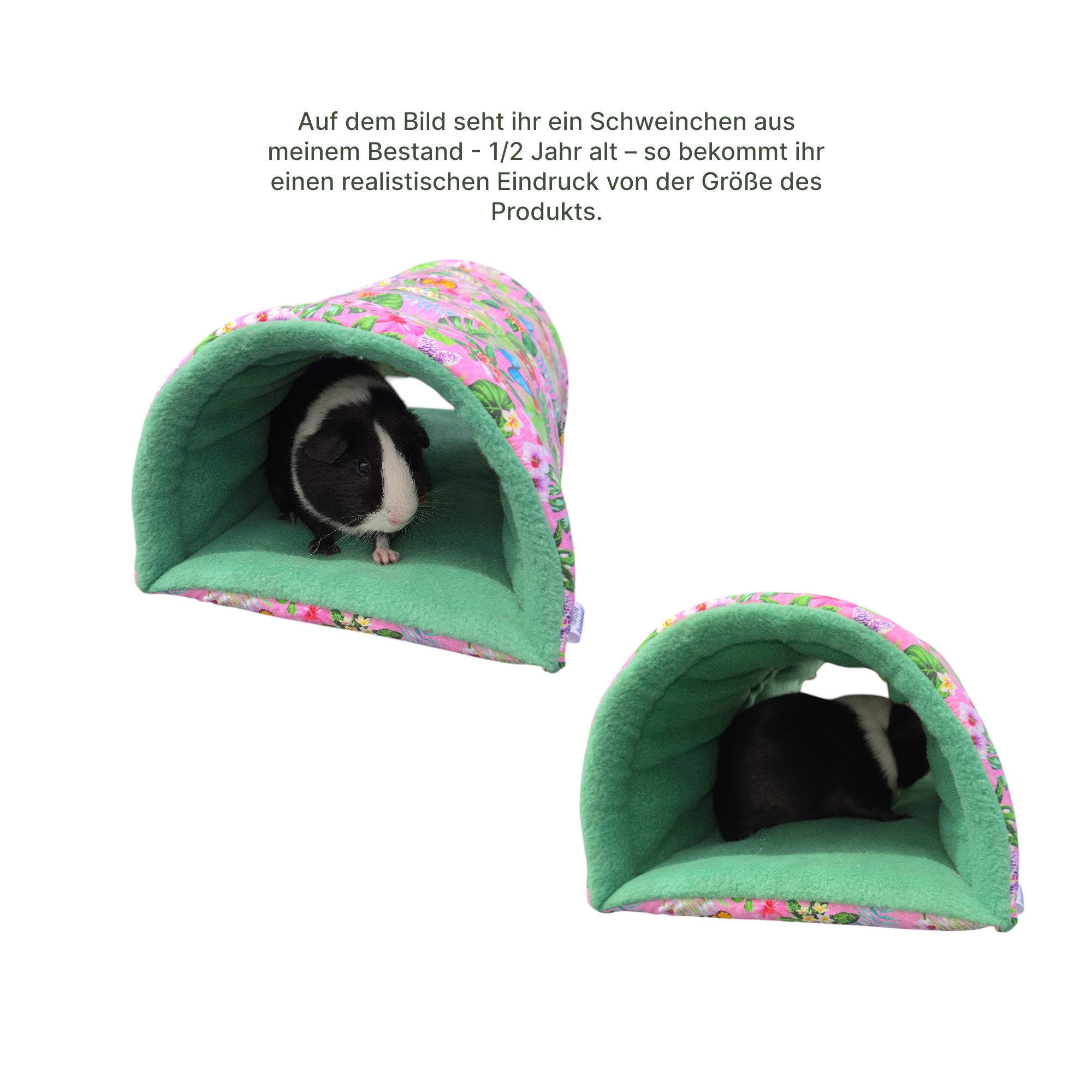 🌸 Kuscheltunnel Jungle Rosa – Exklusiver Rückzugsort für Meerschweinchen