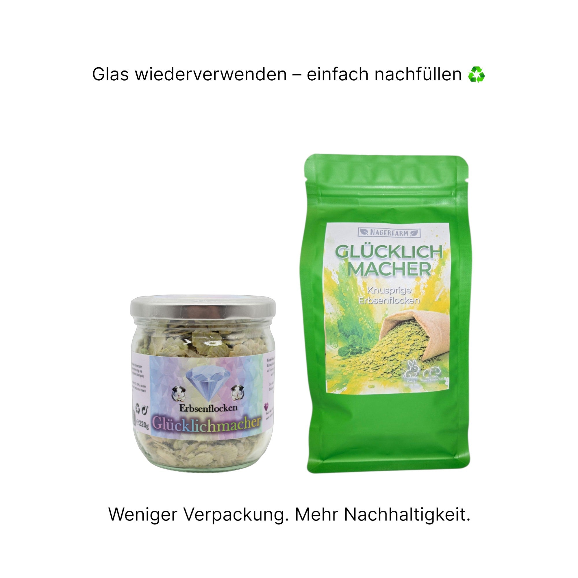 💚 Glücklichmacher – Knusprige Erbsenflocken - Nachfüllbeutel (Refill)