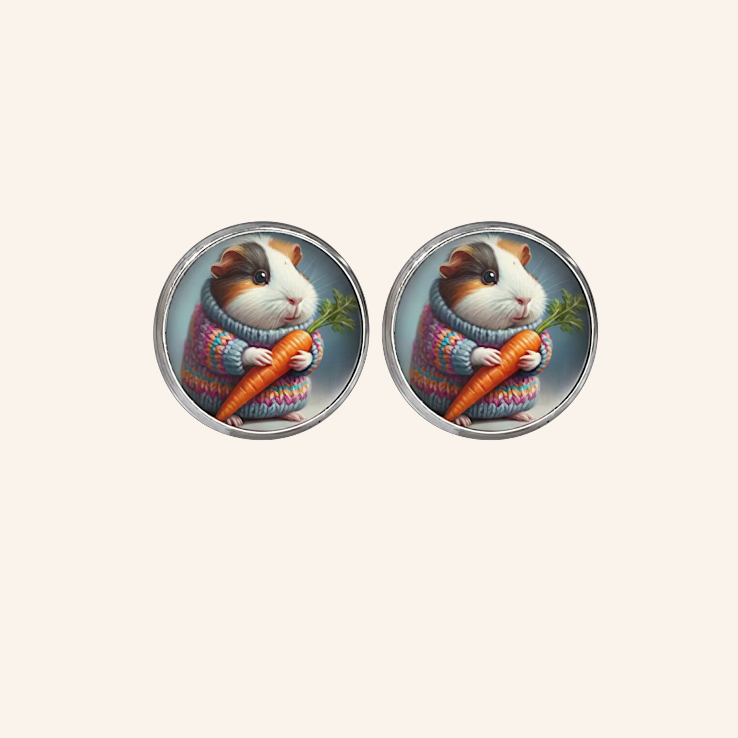 🥕Ohrstecker mit Meerschweinchen & Karotte