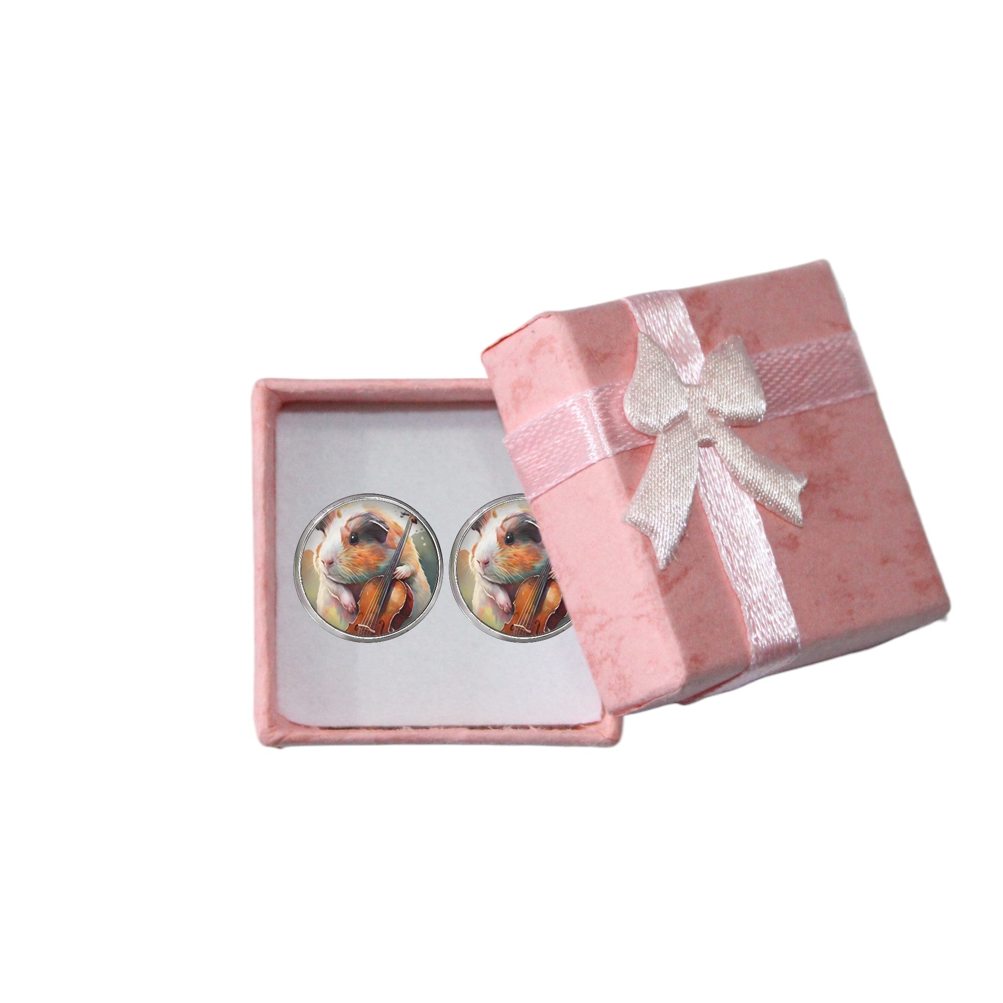 🎻Ohrstecker mit Meerschweinchen & Streichinstrument