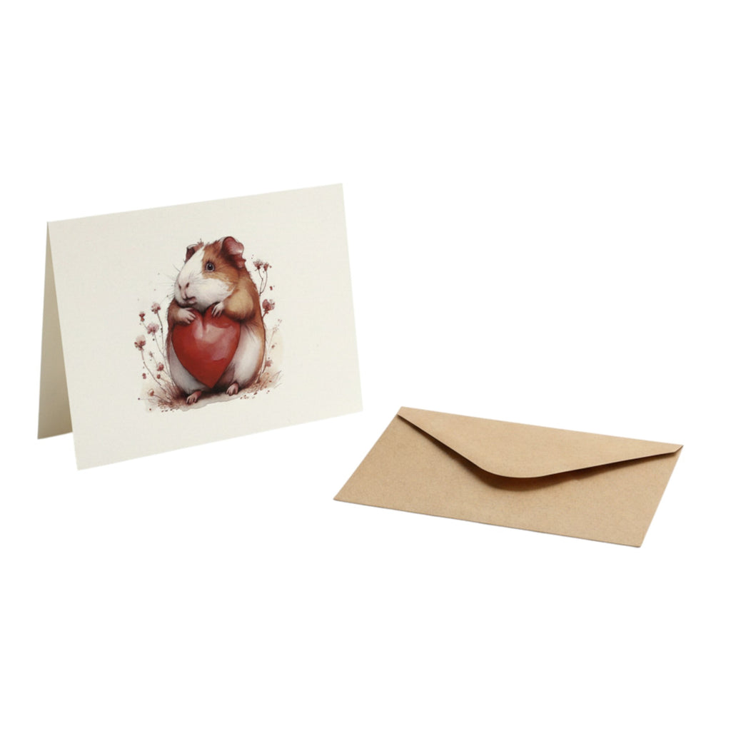 ❤️Klappkarte mit Meerschweinchen & Herz – Zufälliges Motiv (6 Varianten)