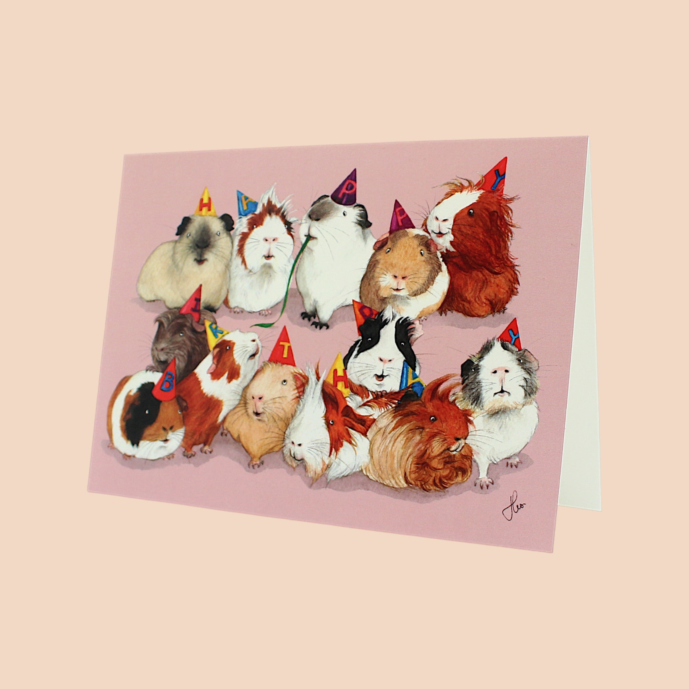 🎂„Happy Birthday“ – Geburtstagskarte mit Meerschweinchen