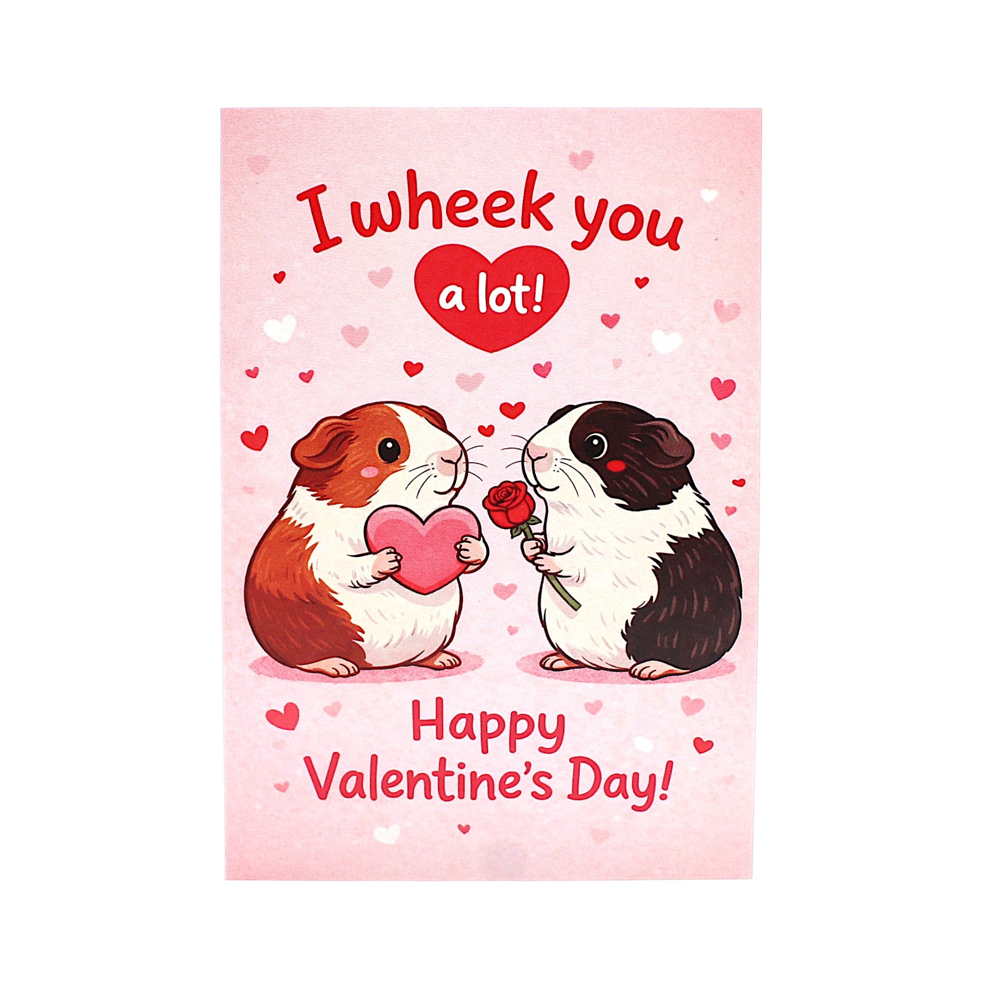 💌Valentinstags-Karte „I wheek you a lot!“ – Liebevolle Meerschweinchen-Grußkarte