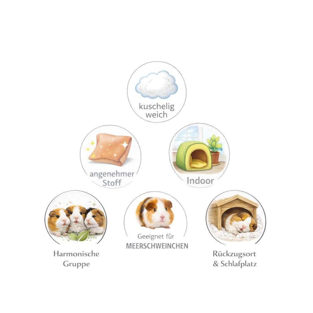 🏰 Schloss Grau/Rosa – Kuscheliges Stoff-Schloss für deine Meerschweinchen