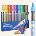 🎨JusArt Acrylmarker – 18 Farben mit flexibler Pinselspitze (1–8 mm)