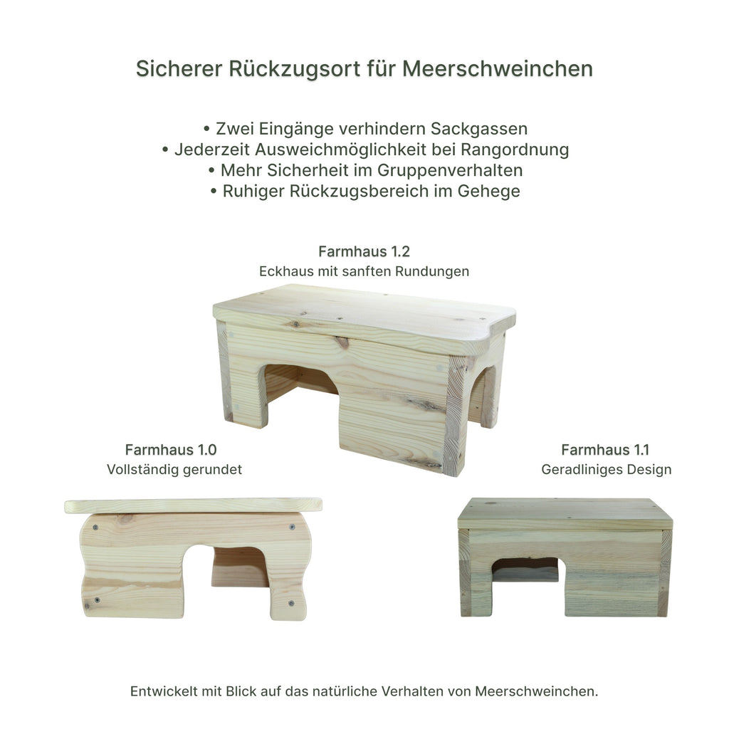 🐹 Farmhaus 1.2 – Eckhaus für Meerschweinchen mit Stil & Komfort 🐾