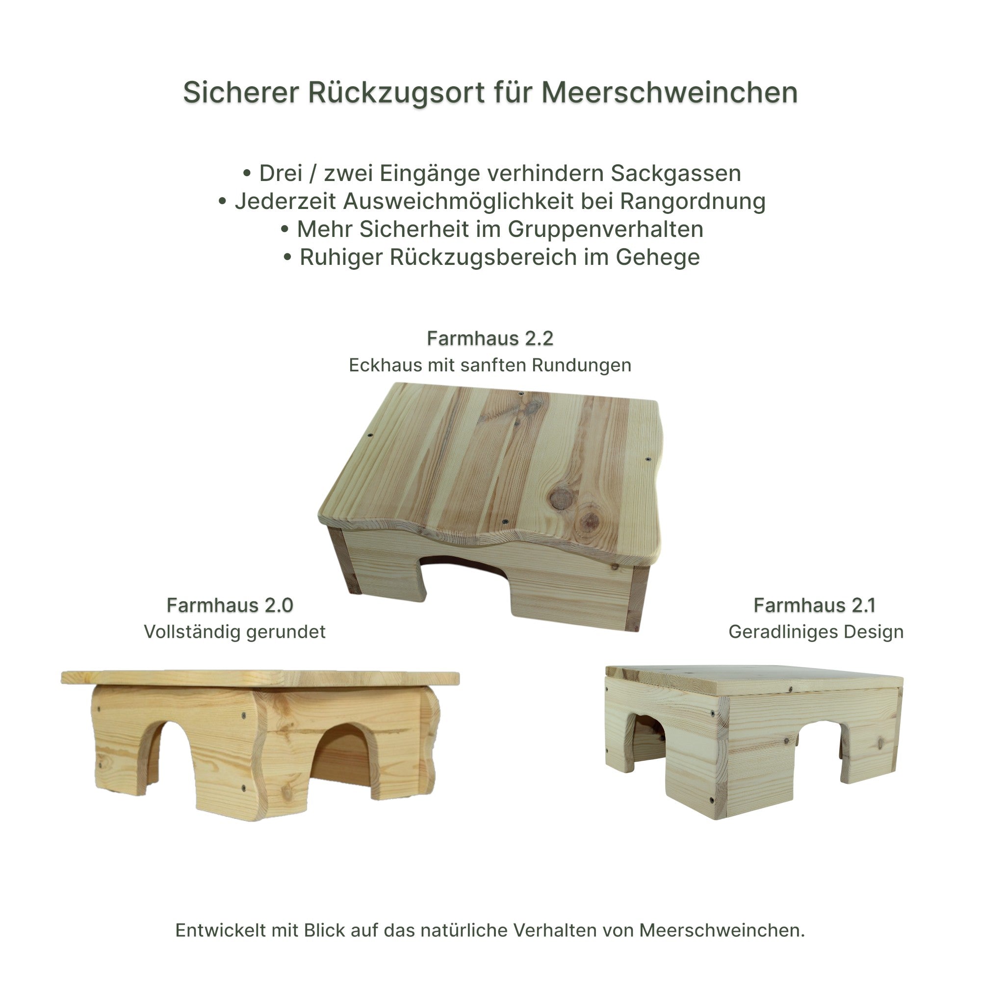 🏡 Farmhaus 2.2 – Eckhaus mit schwungvollen Rundungen für Meerschweinchen