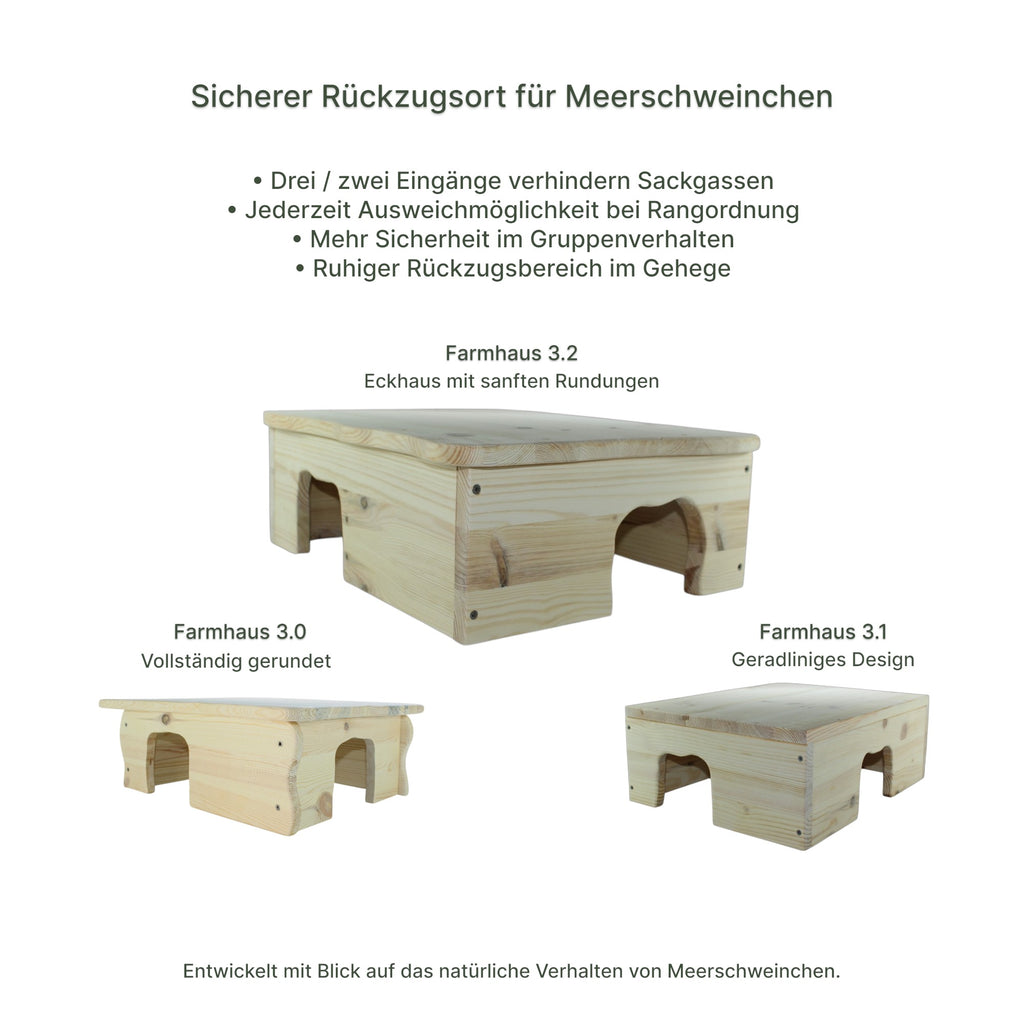 🏢Farmhaus 3.2 – Geräumiges Eckhaus für deine Meerschweinchen