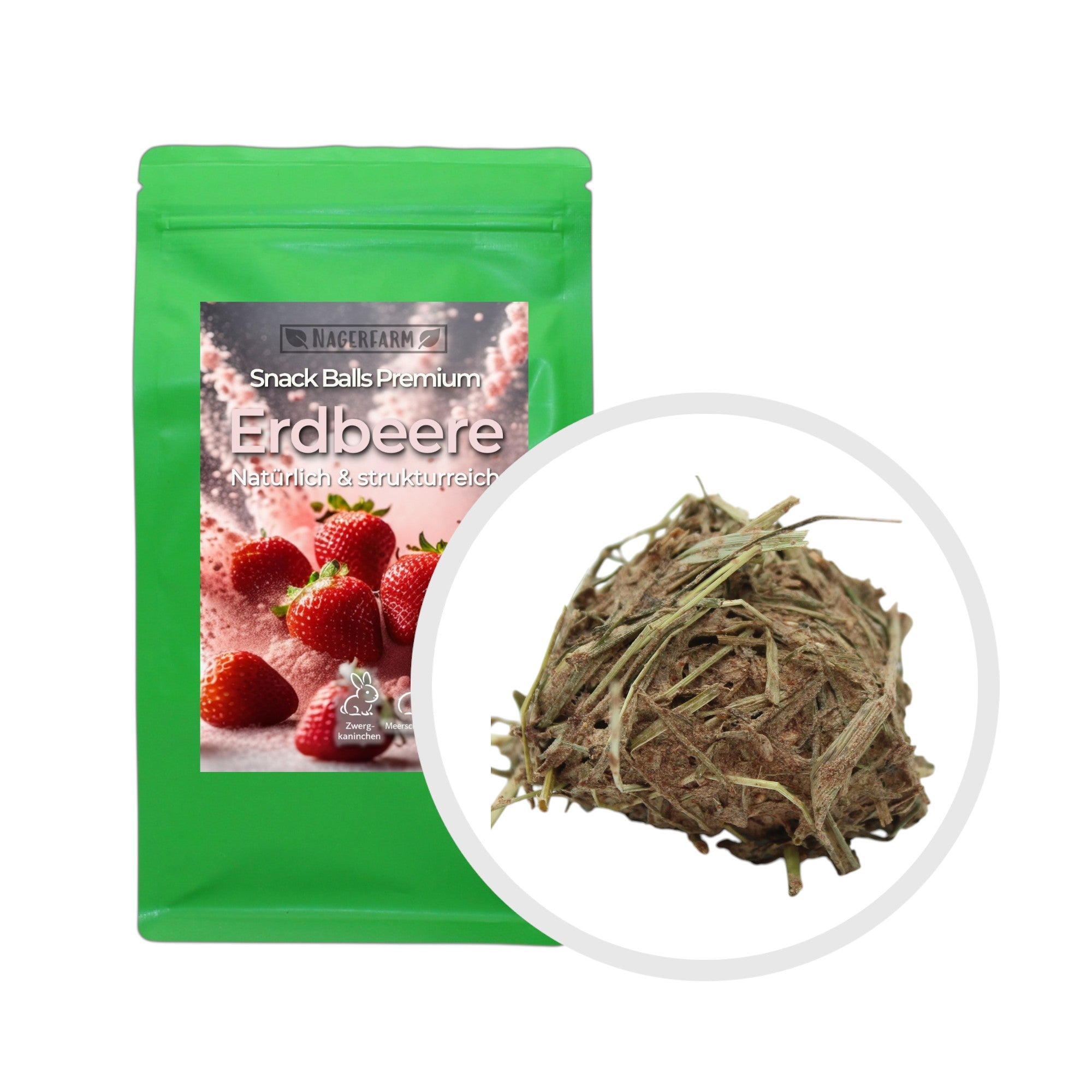 🍓Snack Balls Premium Strawberry – Hay Snack for Guinea Pigs