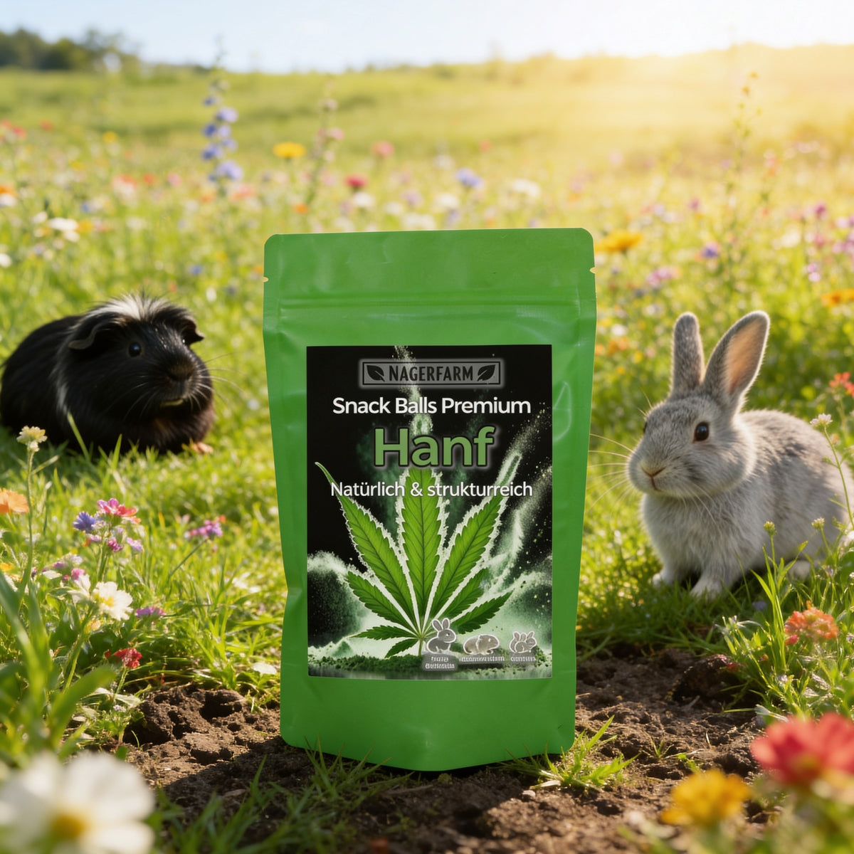 🌿 Snack Balls Premium chanvre – Friandise au foin pour cochons d’Inde