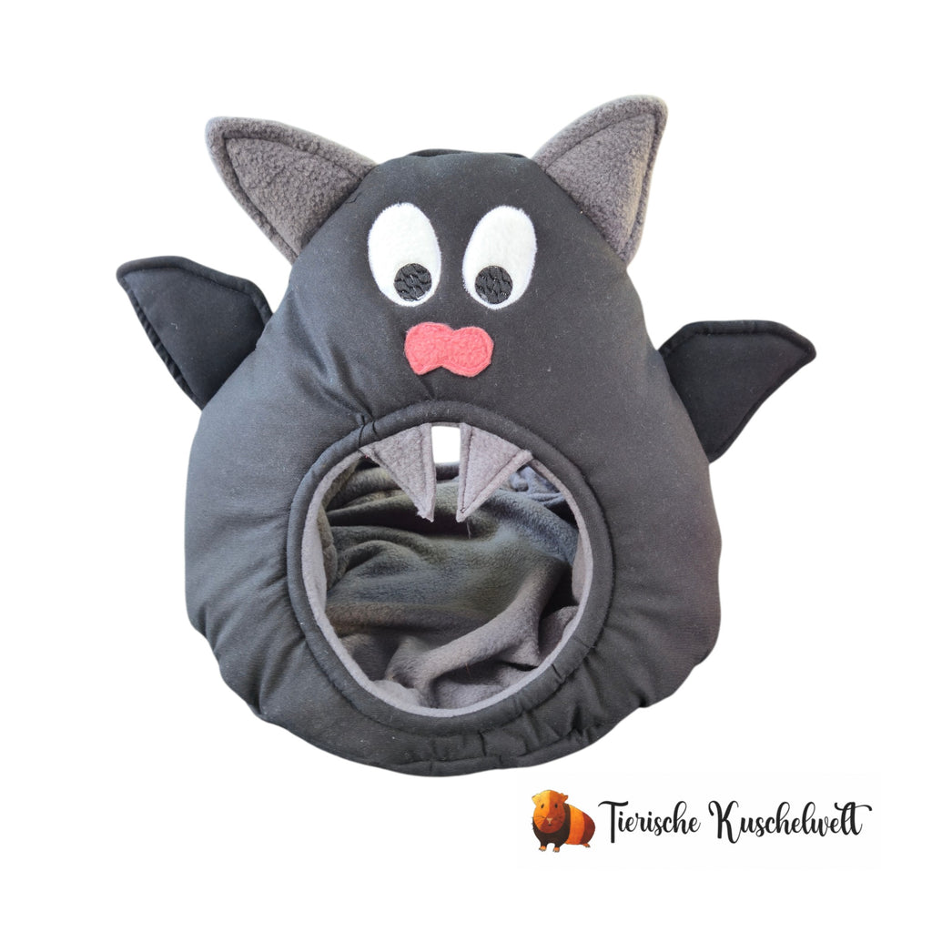 🦇 Verrückte Fledermaus Schwarz – außergewöhnliche Kuschelhöhle für Meerschweinchen