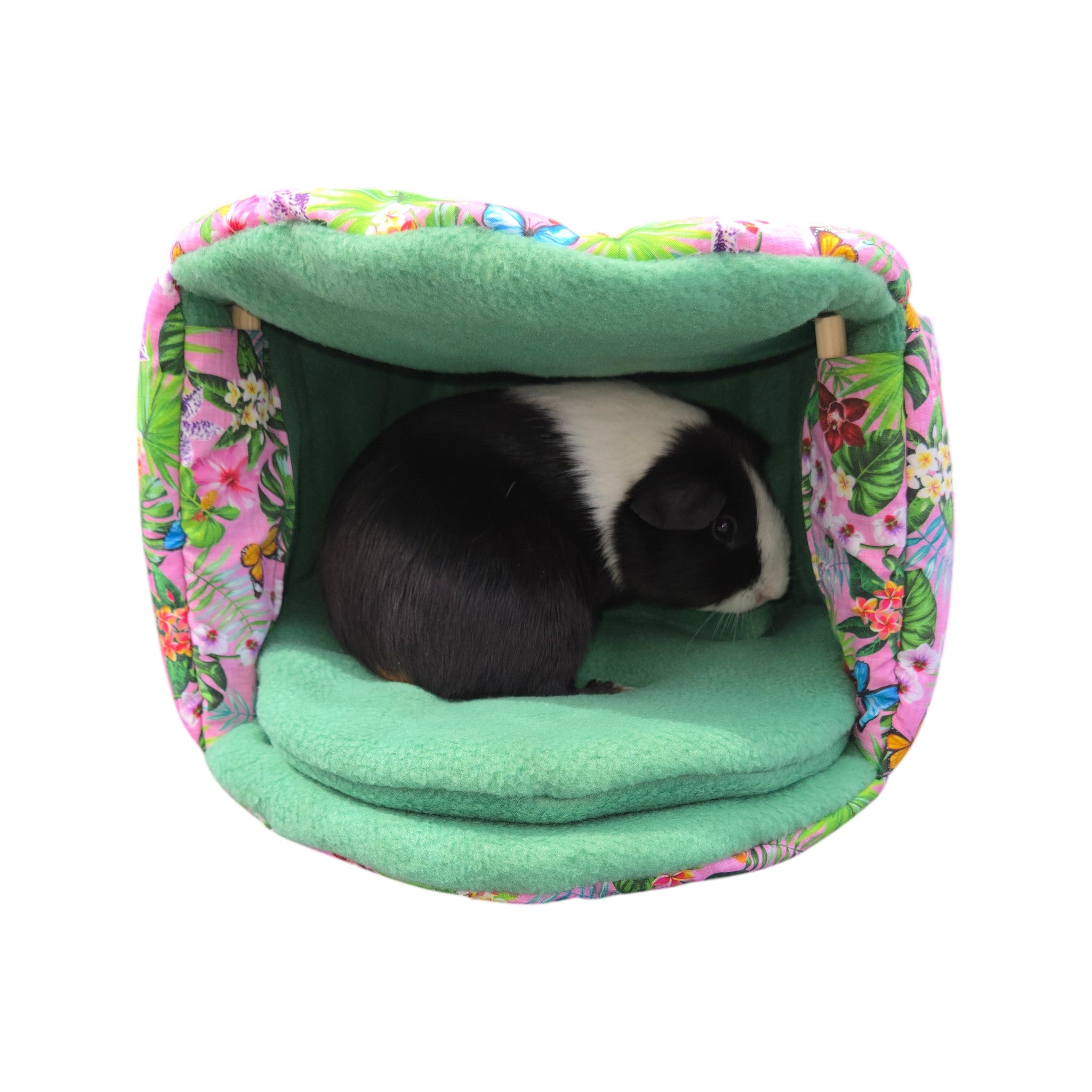 🌸 Kuschellaube Jungle Rosa – Exklusiver Rückzugsort für Meerschweinchen