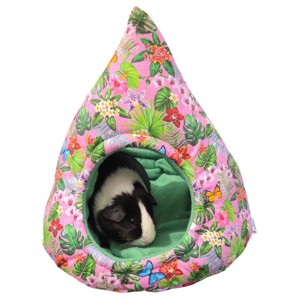 🌸 Kuschelzelt Jungle Rosa – Exklusiver Rückzugsort für Meerschweinchen