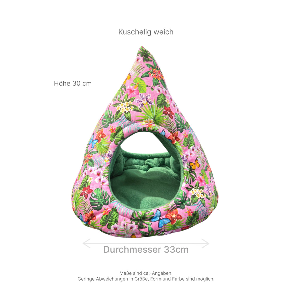 🌸 Kuschelzelt Jungle Rosa – Exklusiver Rückzugsort für Meerschweinchen