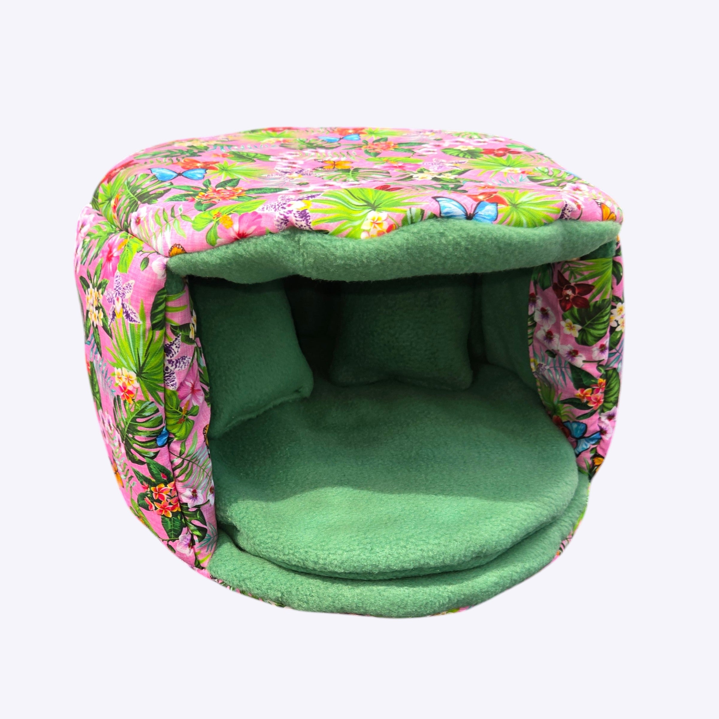 🌸 Kuschellaube Jungle Rosa – Exklusiver Rückzugsort für Meerschweinchen