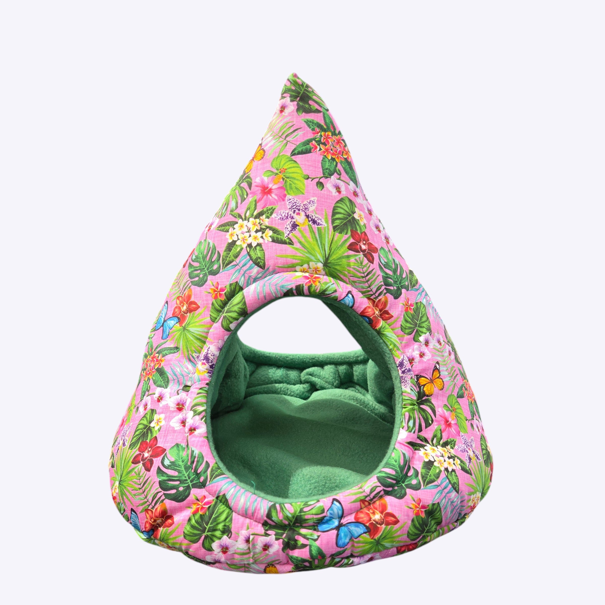 🌸 Kuschelzelt Jungle Rosa – Exklusiver Rückzugsort für Meerschweinchen