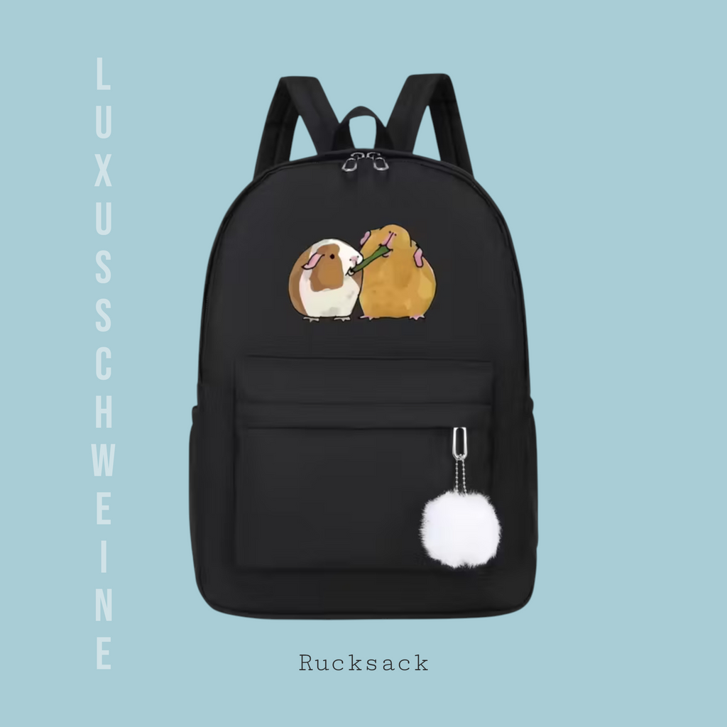 🎒 „Grashalm-Genuss“ Rucksack – Süße Meerschweinchen beim Grashalm-Knabbern