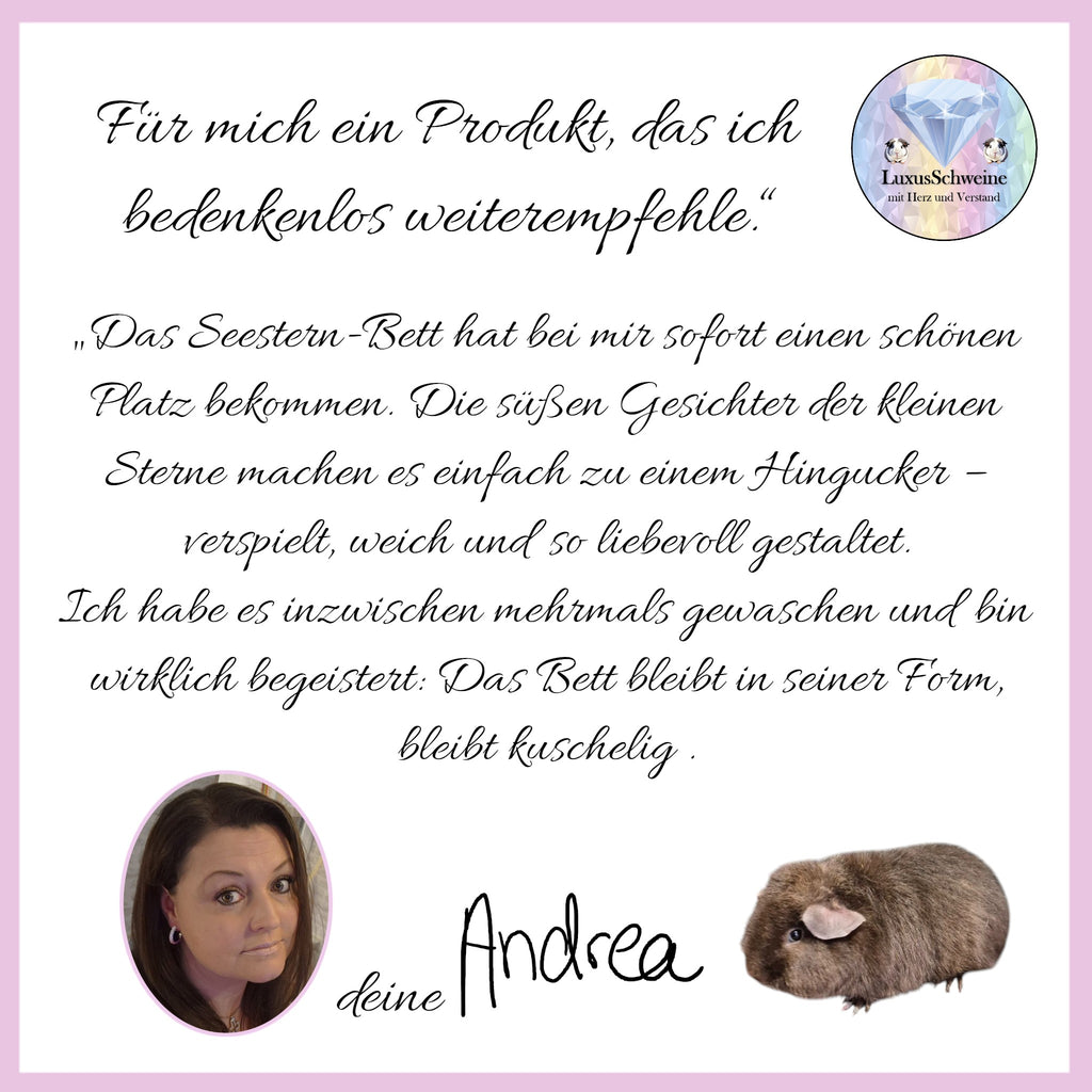 ⭐ Kuschelbett „Seestern“ – Verspielter Lieblingsplatz für deine Meerschweinchen