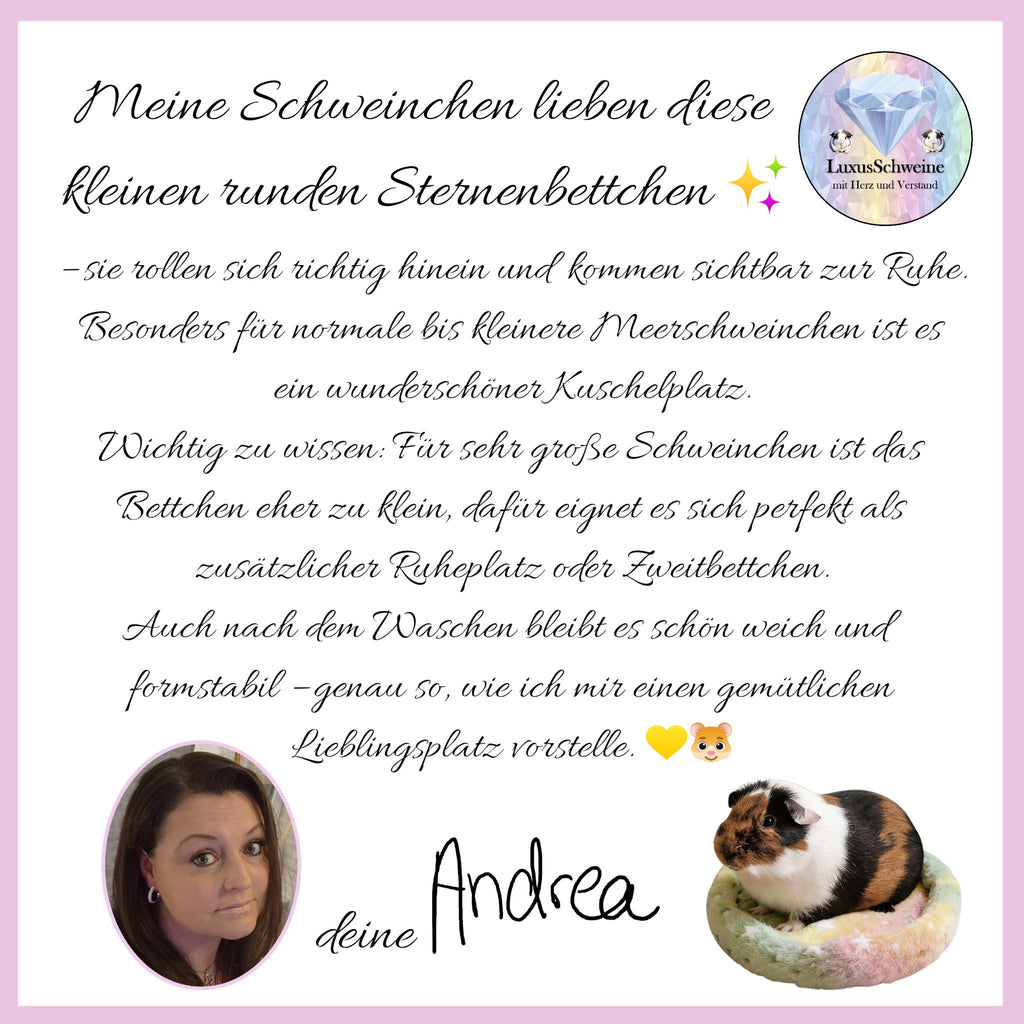 ⭐ Sternenbettchen – Rundes Kuschelbettchen zum Einkuscheln für deine Meerschweinchen