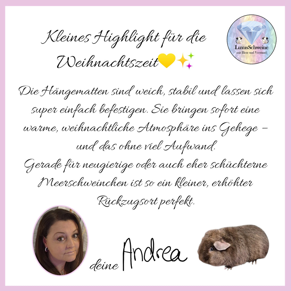 🎄✨ Weihnachtliche Hängematte – Kuscheltraum in festlichem Rot für deine Meerschweinchen