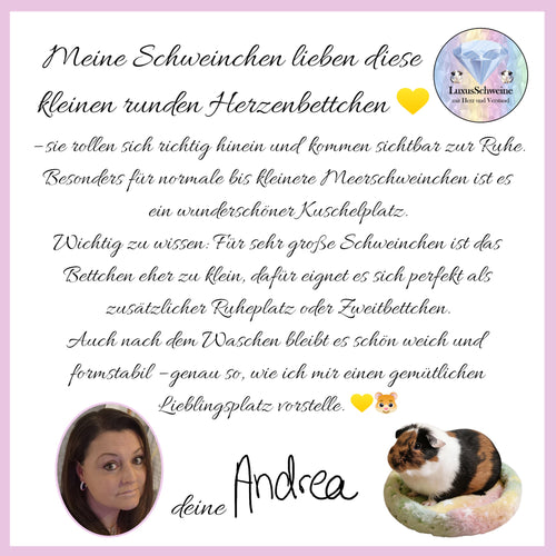 ❤️ Herzbettchen – Rundes Kuschelbettchen für deine Meerschweinchen