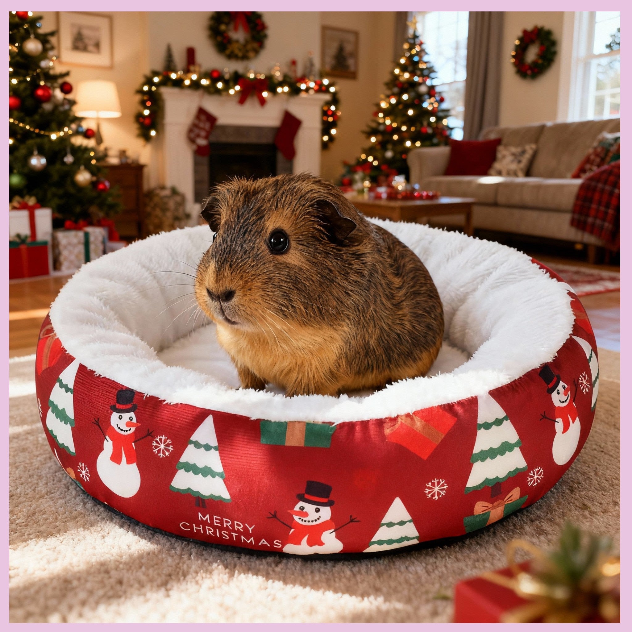 🎄 Weihnachtlicher Schlafplatz – das kuschelige Körbchen für deine Meerschweinchen