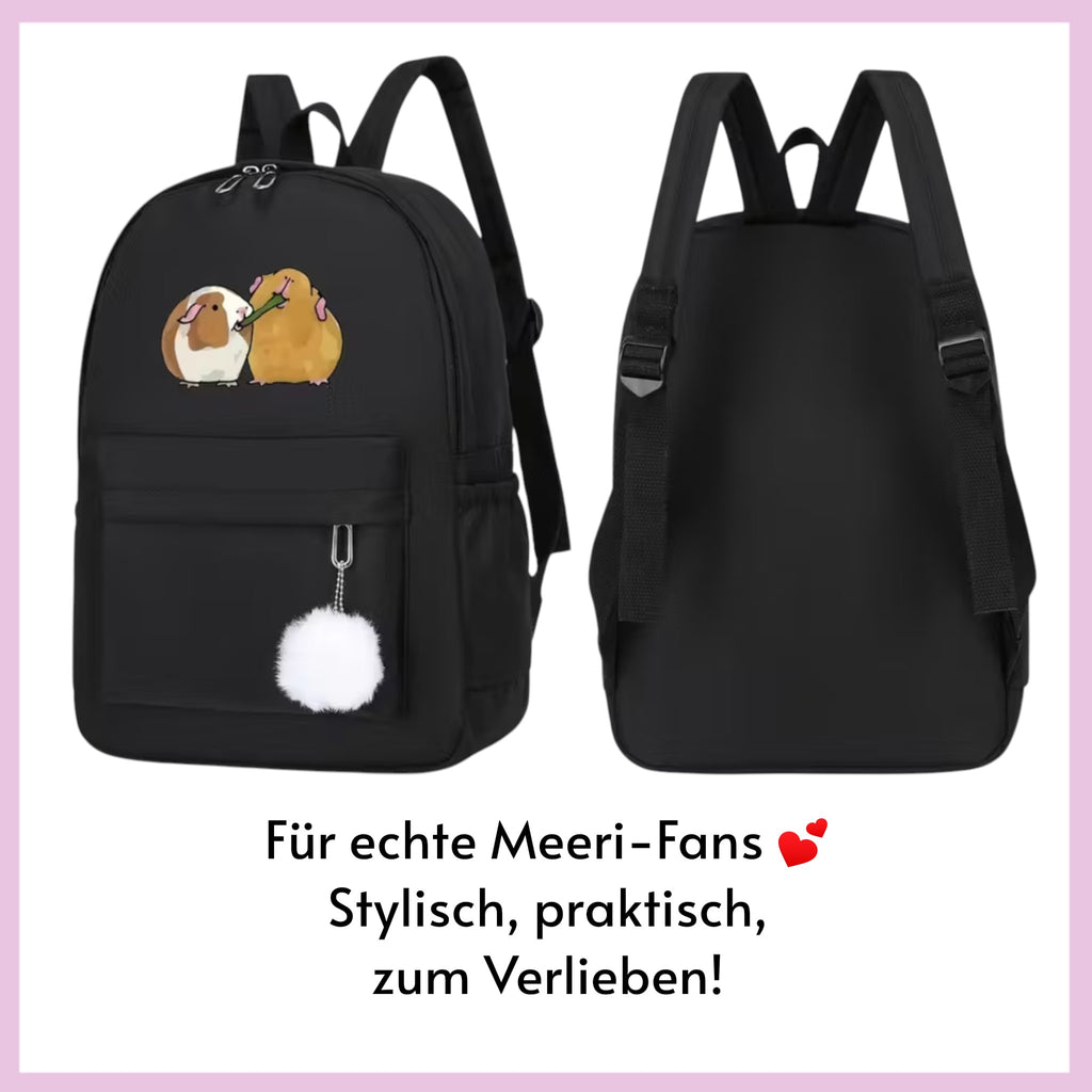 🎒 „Grashalm-Genuss“ Rucksack – Süße Meerschweinchen beim Grashalm-Knabbern