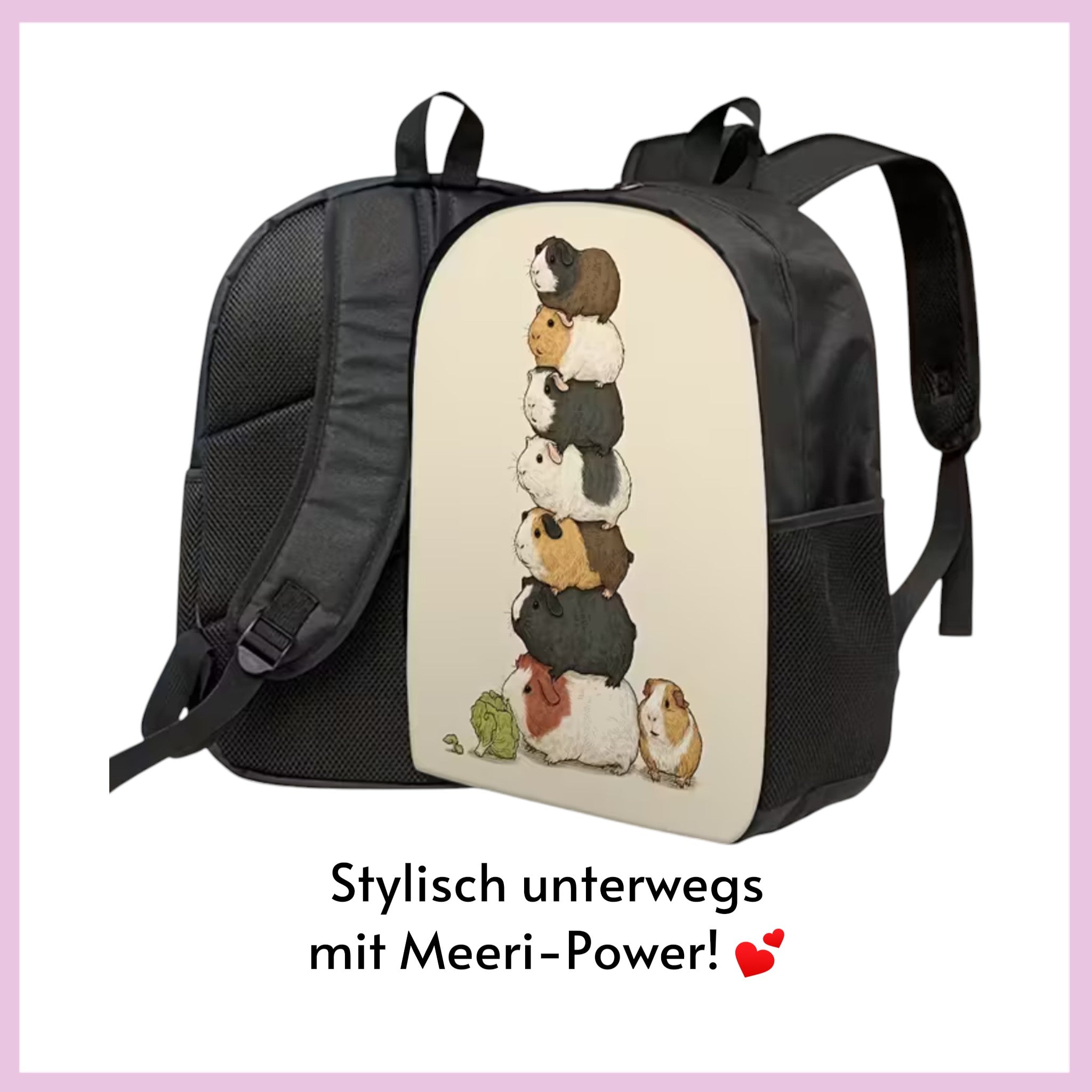 🎒 Rucksack „Meeri-Musikanten“ – Sieben Meerschweinchen wie die Stadtmusikanten