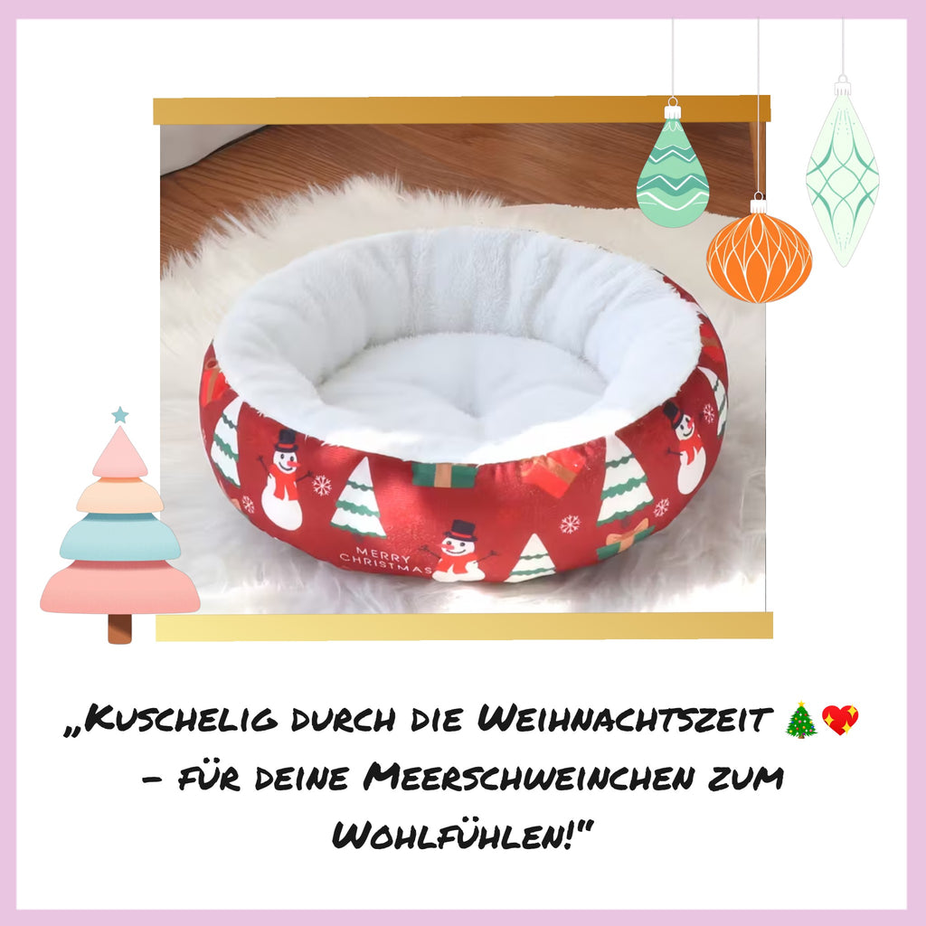 🎄 Weihnachtlicher Schlafplatz – das kuschelige Körbchen für deine Meerschweinchen