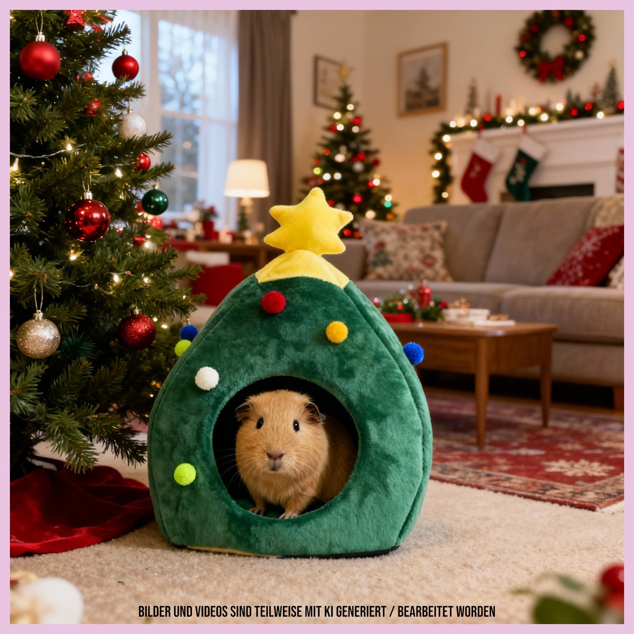 🎄 Oh Tannenbaumhaus – Das kuschelige Weihnachts-Versteck für deine Meerschweinchen