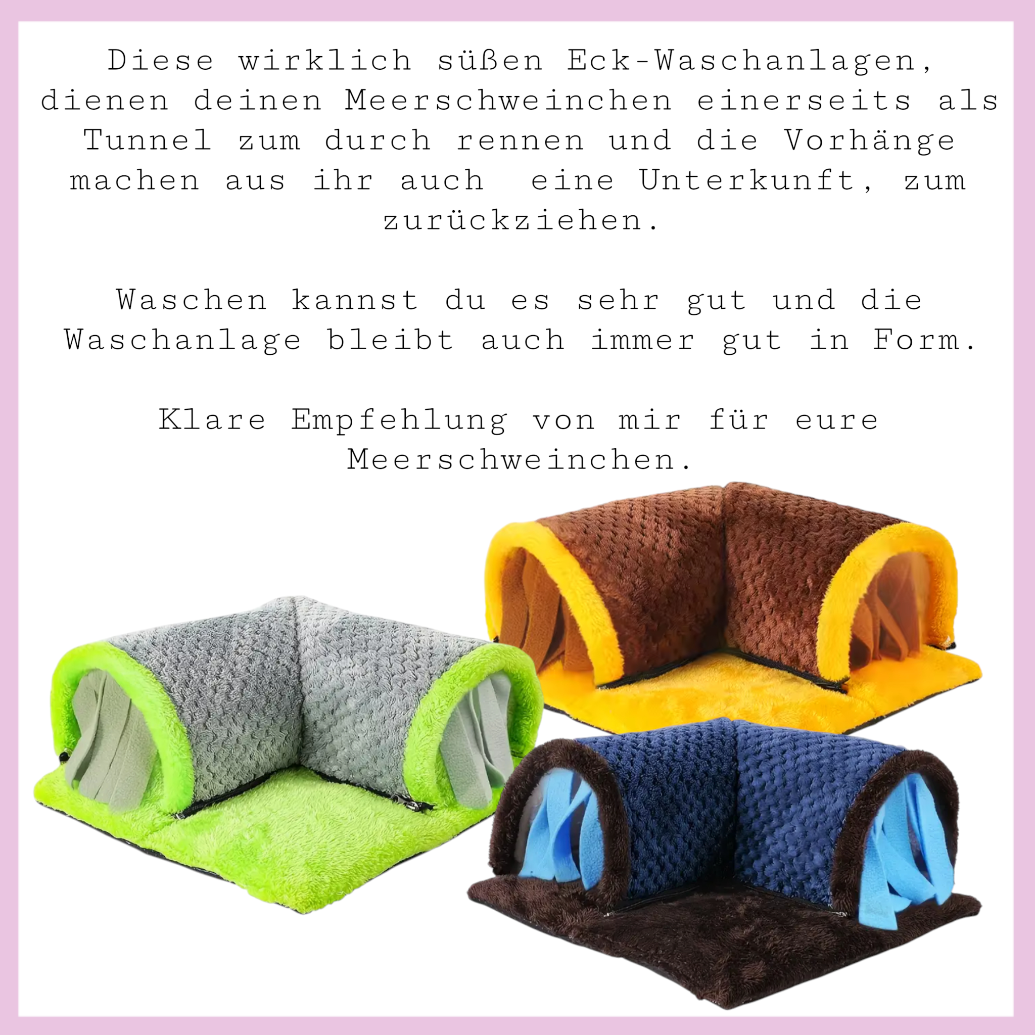 🏠 Eck-Waschanlage – Kuschelplatz für Meerschweinchen