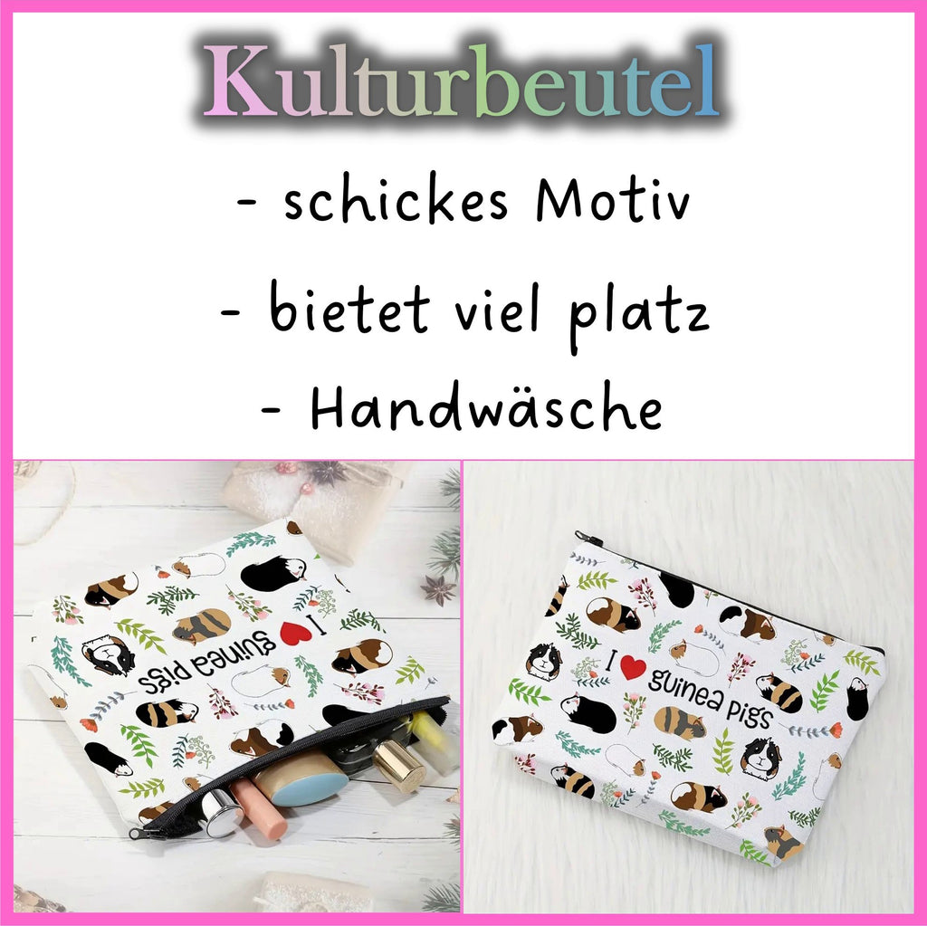 🐹🧴 Kulturbeutel „I Love Guinea Pigs“ – Meerschweinchenliebe zum Mitnehmen