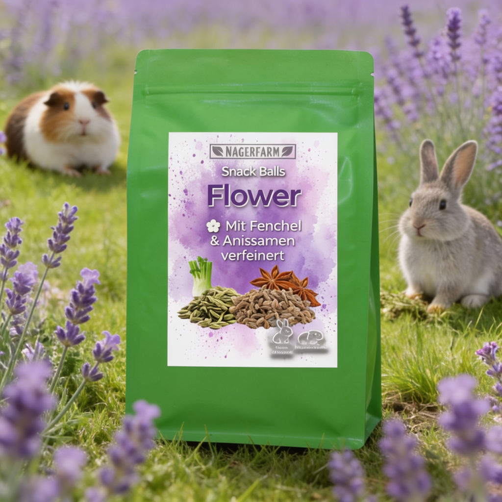 Snack Balls Seeds Flower – Snack naturel au foin pour cochons d’Inde
