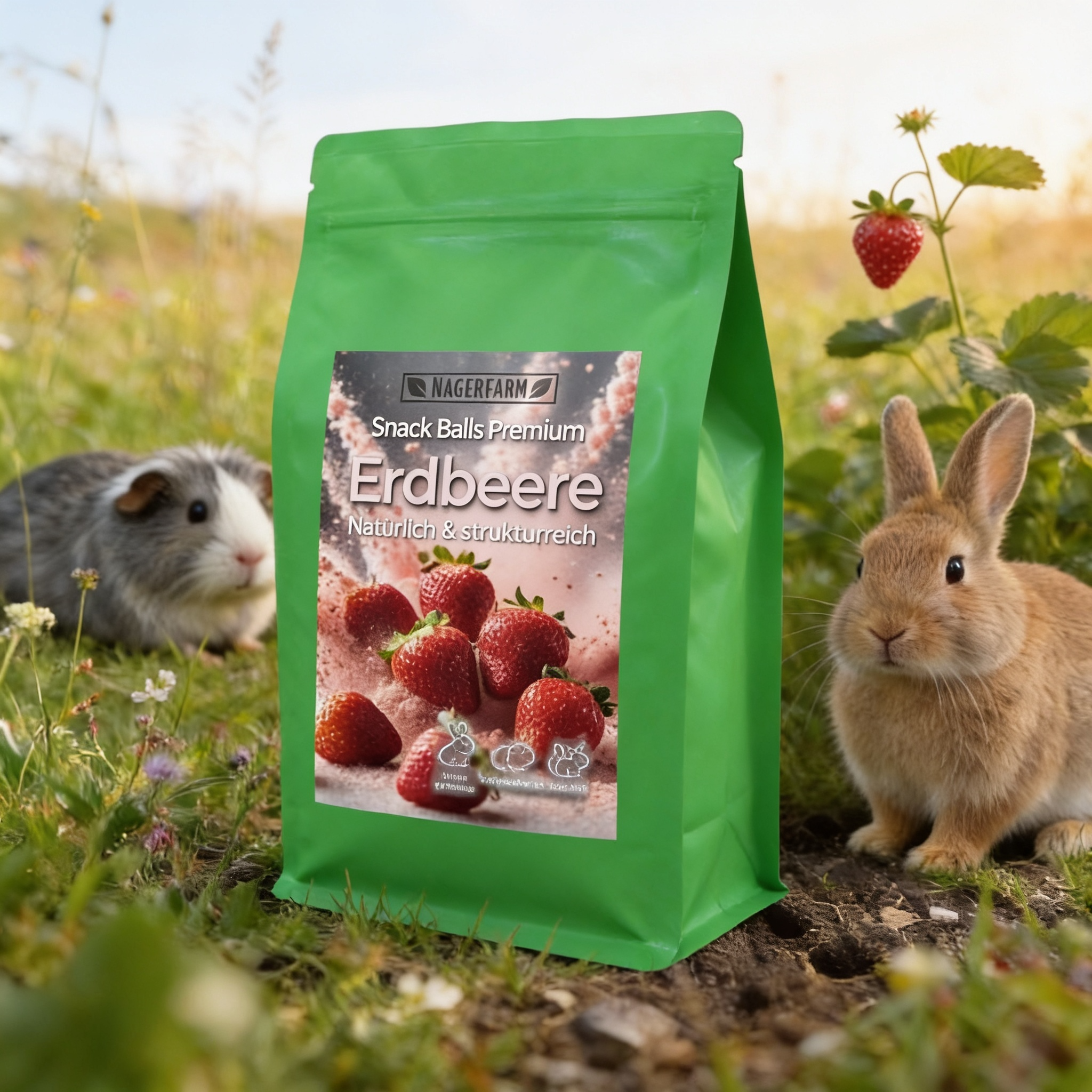 🍓Snack Balls Premium Strawberry – Hay Snack for Guinea Pigs