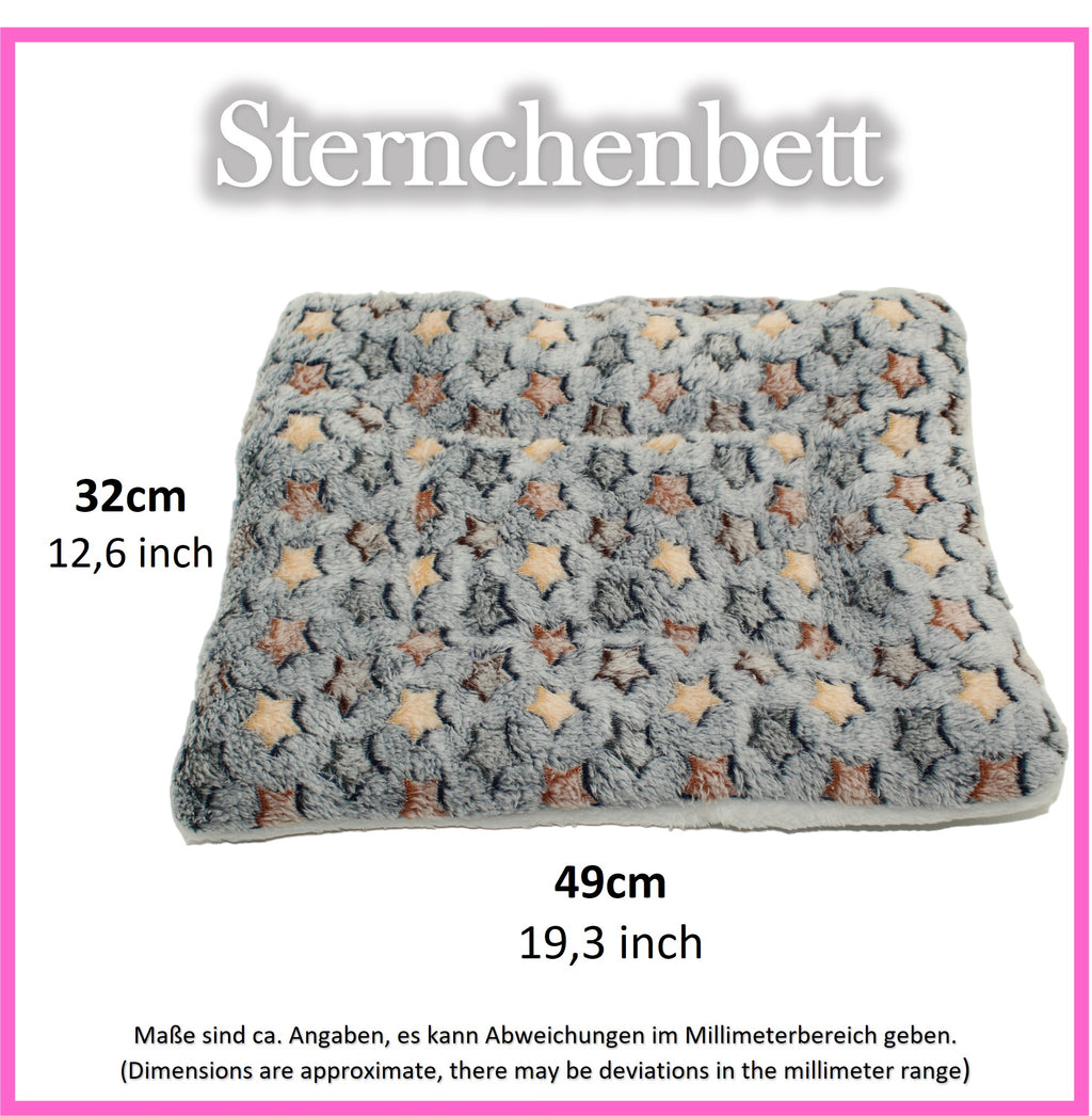 ✨ Sternchenbett Grau-Blau-Bunt – kuschelig weich & formstabil für Meerschweinchen