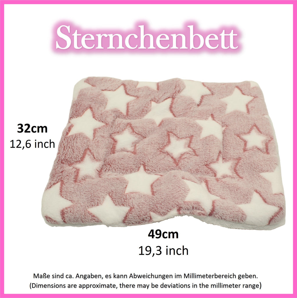 💗 Kuschelbett Sterne Rosa – weich & gemütlich für Meerschweinchen